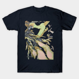 A flying broken android in a pack of drones T-Shirt